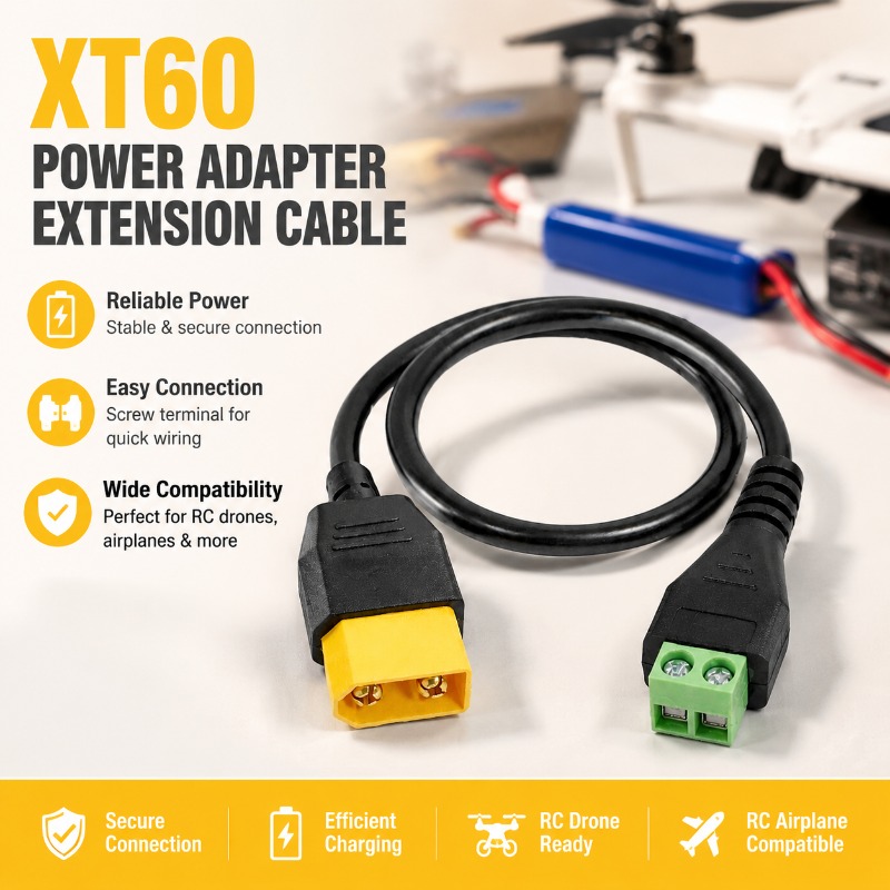 Drone Battery Balance Charger - Złącze XT60 Męskie Żeńskie do 2-pinowego