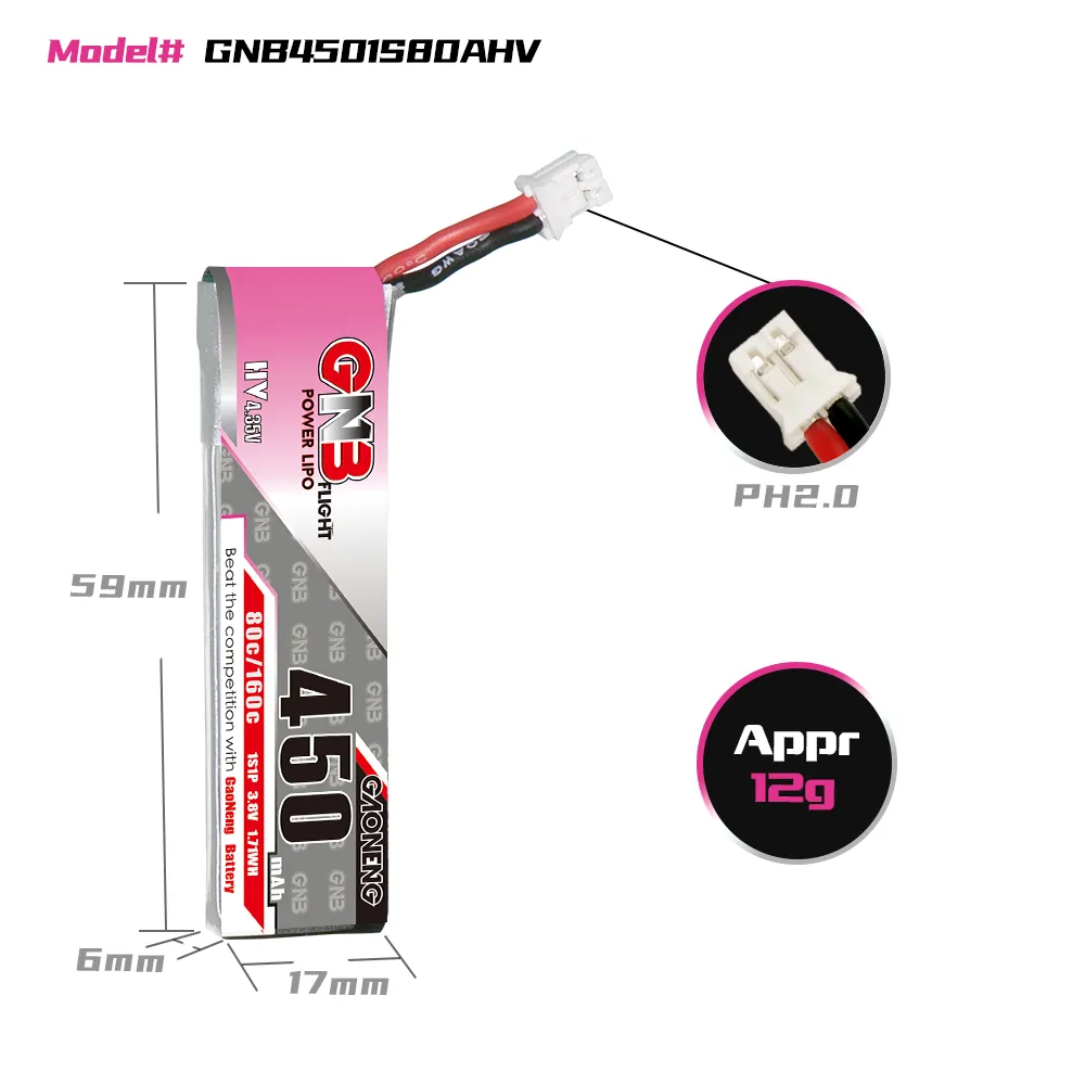 GAONENG GNB 1S 450mAh 80C/160C – Drone Battery Li-Ion recenzja i cena